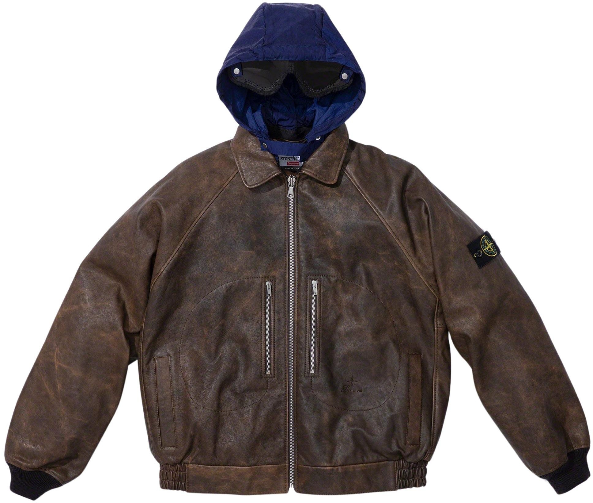 Supreme®/Stone Island® Leather Bomber Jacket view 16